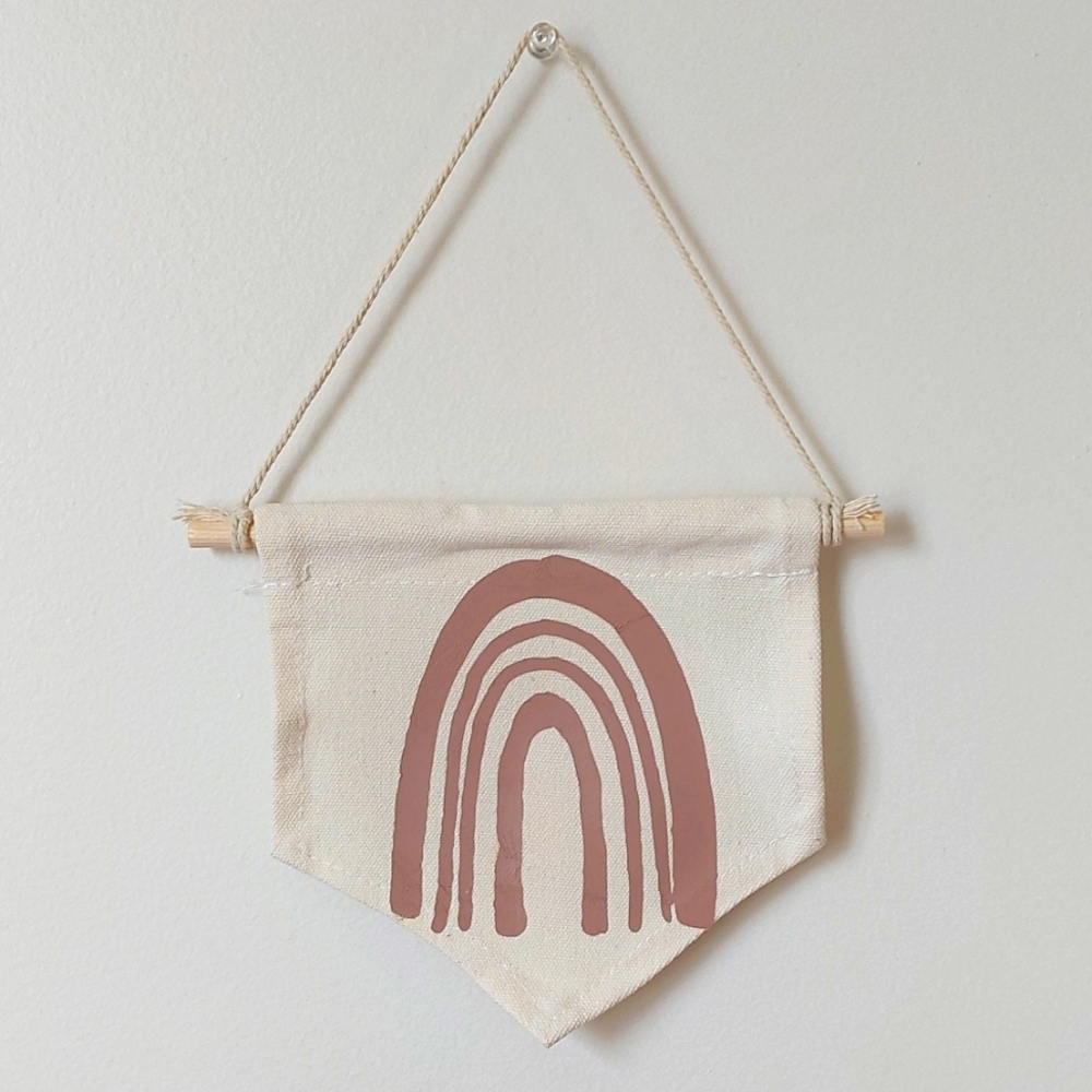 Small Rainbow Wall Hanging - Dark Beige - Nursery or Home Decor